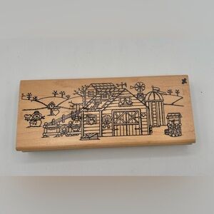 Finders Keepers Christmas Barnyard Rubber Stamp Used Vintage 1994